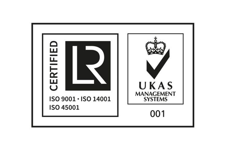 Combined logo for UKAS and ISO 45001| ISO 14001| ISO 9001