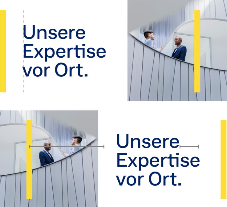 Gestaltungsprinzipien GEZE Corporate Design: Einbezug Bilder in Frames