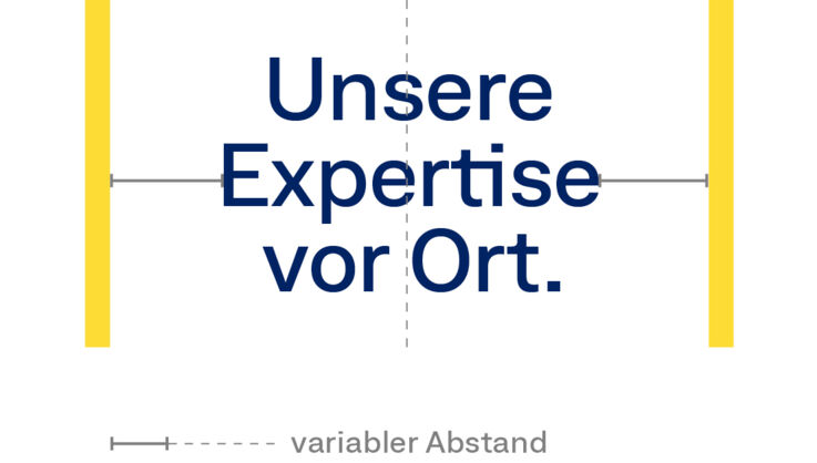 Gestaltungsprinzipien GEZE Corporate Design: Zentrierung Schrift