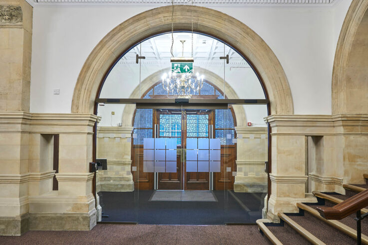 Slimdrive SL NT, automatic sliding door system in Wakefield town hall, UK