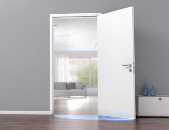 Limited opening angle due to an object If there is an object, such as a cupboard, behind the door, the opening angle of the door can be adjusted so that the door can no longer slam against the cupboard.