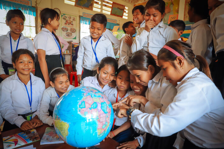Children at a school in Cambodia