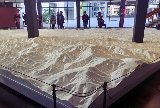 Vista de la maqueta en 3D de la ciudad de Barcelona