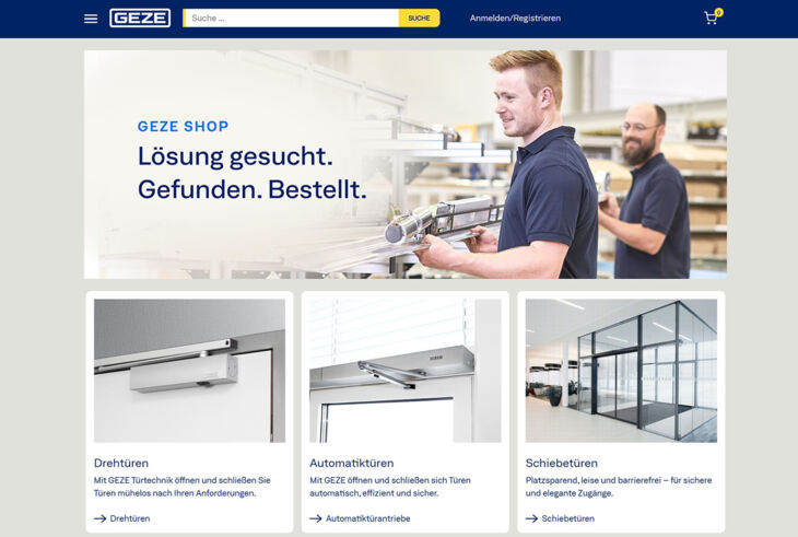 GEZE Shop AT Kachel