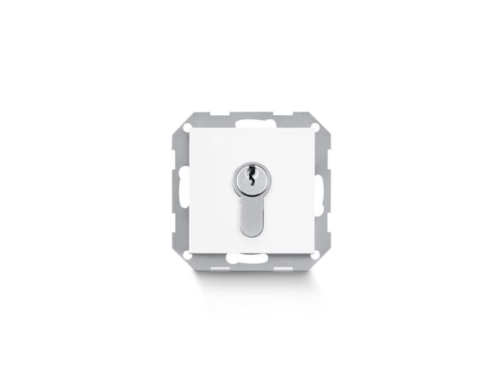 SCT 320 UP white Key operated button with sabotage contact for easy installation on TST 32x