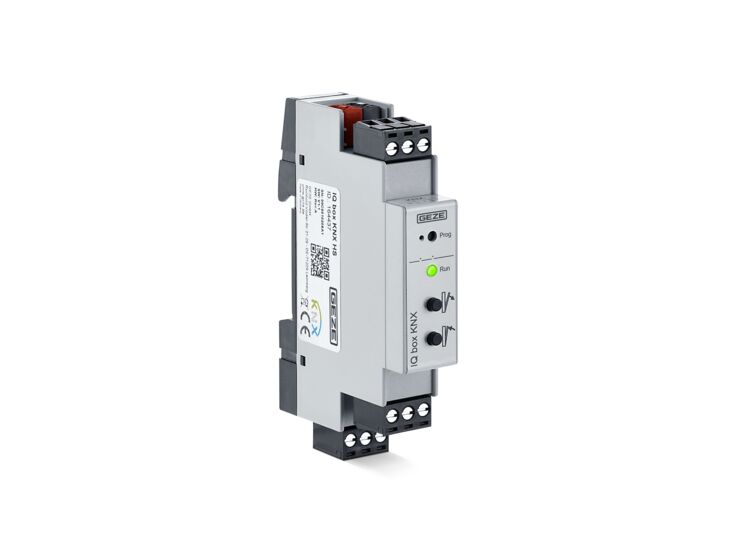 IQ box KNX Variante su guida DIN per l'installazione su una guida DIN TS35. Spazio disponibile 18 mm (1 TE)
