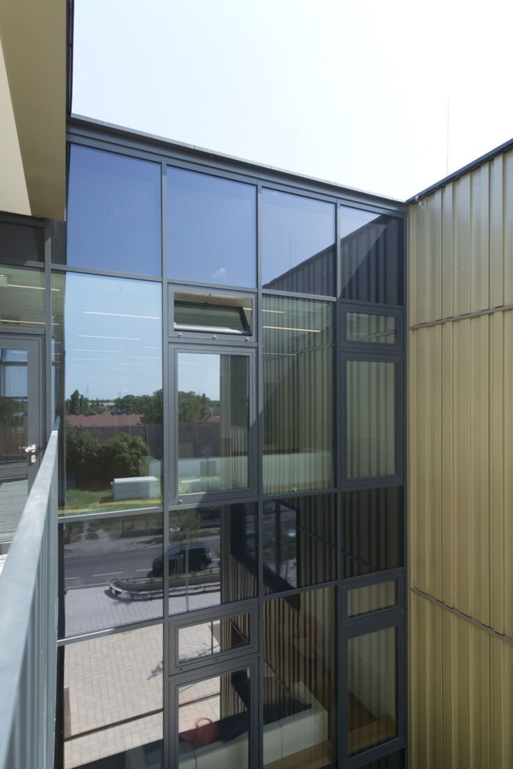 View of the window facade and a tilted window