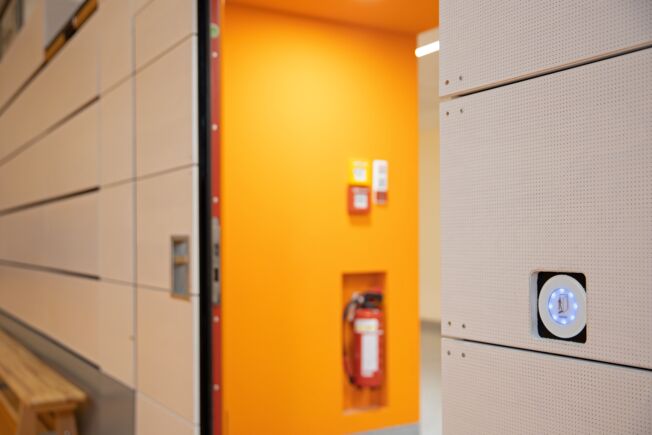 Gymnasium entrance doors