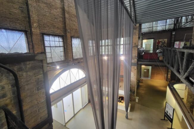 View of the porch at the main entrance.