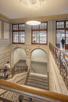 Inside Montreux Station Historical staircase Montreux railway station